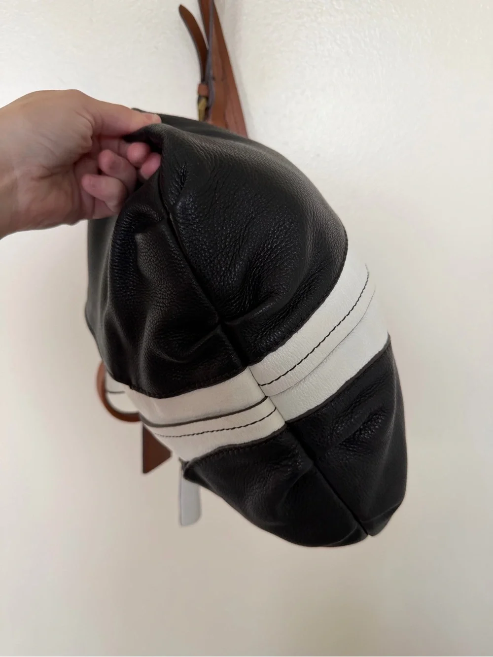 ORYANY Anthropologie New York Color Block Leather Hobo Bucket Crossbody